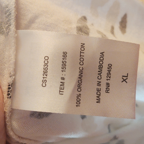 NWT Ecothreads Organic Cotton Tee Size XL - Picture 6 of 6